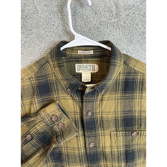 DULUTH TRADING CO Shirt Mens Size L Untucked Long Sleeve Plaid Casual‎ Flannel